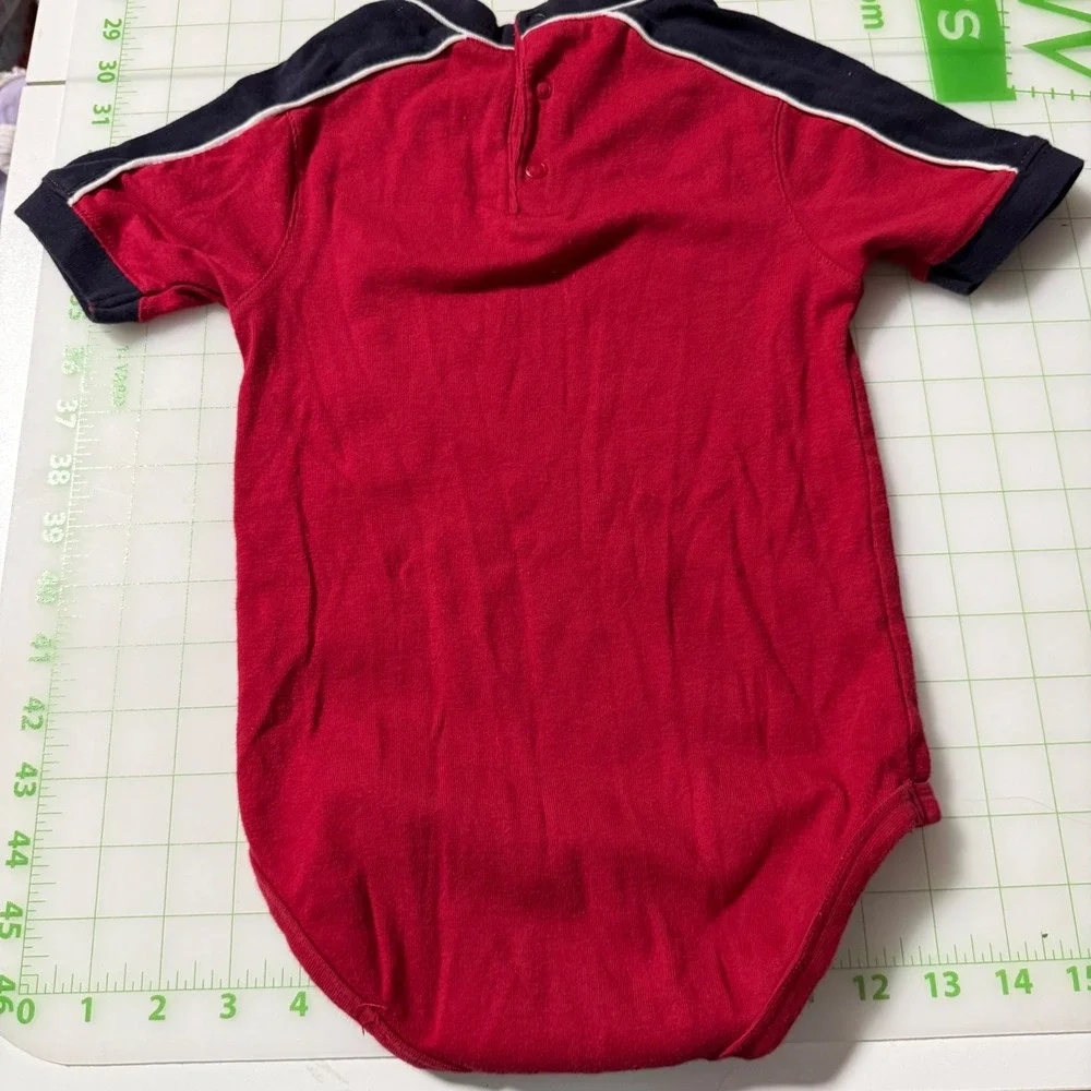 Vintage Y2K Gymboree boys ColorBlock onesie set cotton T Shirt 3T summer red